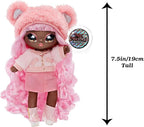 Na! Na! Na! Surprise Glam Series Cali Grizzly Fashion Doll and Metallic Bear Purse, Pink Hair, Cute Fuzzy Hat Outfit & Accessories