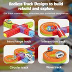 DIY Cube Track Magic Rail Train Set,Educational Building Track Toy for Kids Ages 3+(51 Pcs Block Set)