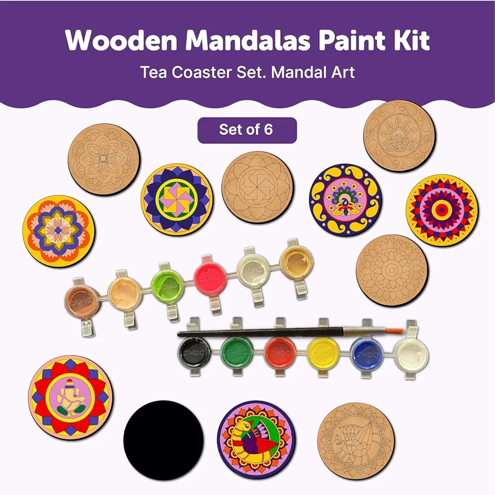 NEO9 Wood Kraft Mandala Art Kit