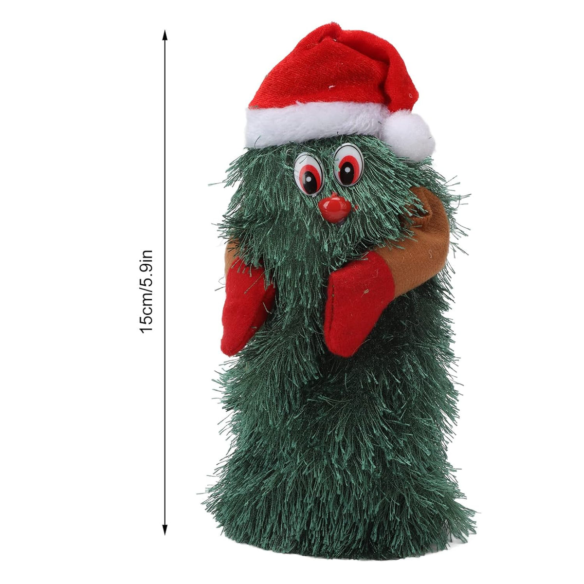 CURLEE Rotating Christmas Tree, Tabletop Christmas Tree Holiday Theme 15cm High Plant Shape for New Year (M)