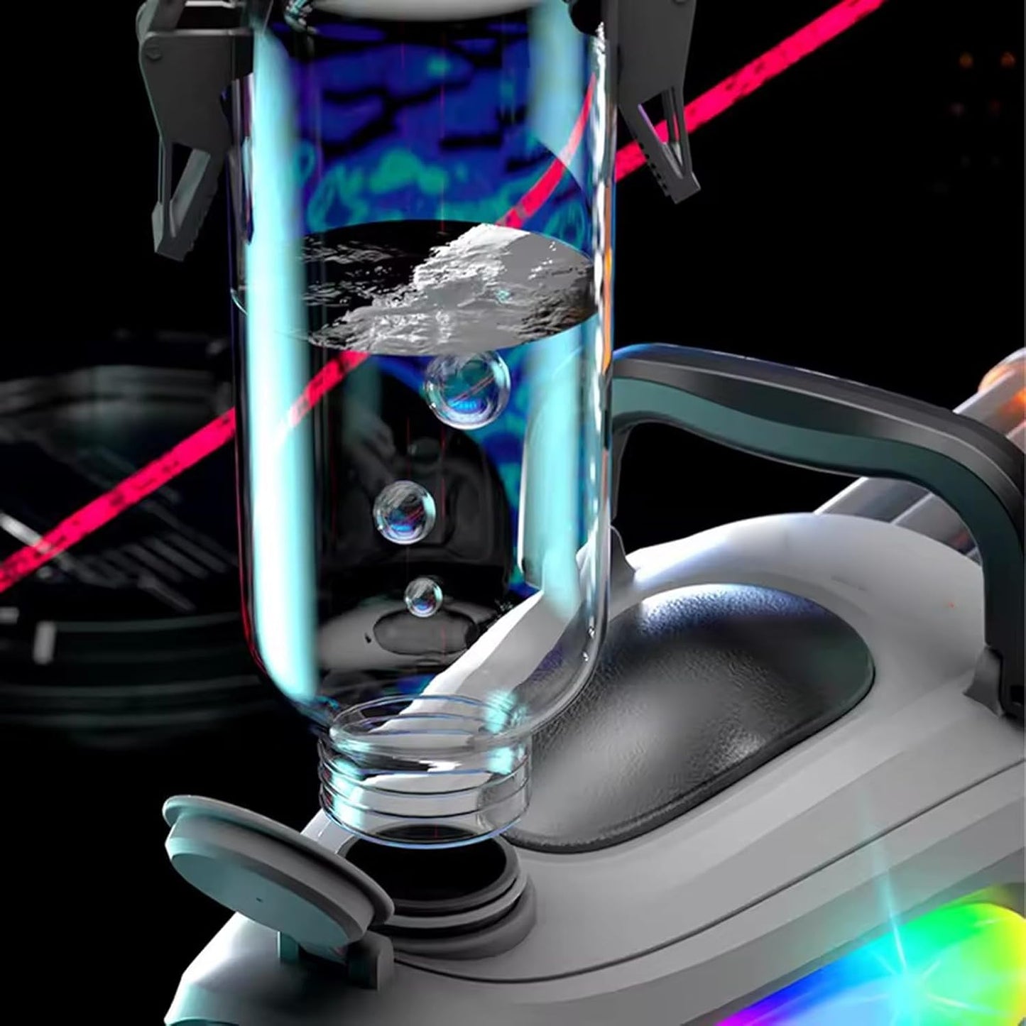 Double Barrel Gatling Electric Water Gun Set, Powerful Rotating Water Gun, Gatling Electric Water Guns with LED Light, Long Range Automatic Double Barrel Squirt Guns for Adults Kids