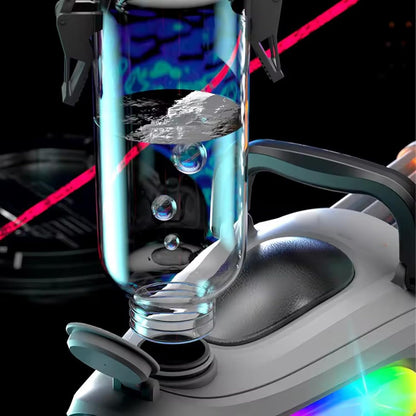 Double Barrel Gatling Electric Water Gun Set, Powerful Rotating Water Gun, Gatling Electric Water Guns with LED Light, Long Range Automatic Double Barrel Squirt Guns for Adults Kids