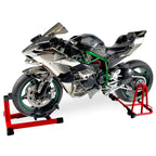 XLG 1/6 Scale Kawasaki Ninja H2R Diecast Motorcycle Model with Display Stand Premium Collector's Die Cast Bike1/6 Scale H2R Alloy Diecast Motorcycle with Sound & Light Features High Gloss Spray Finish Rubber Tires Premium Collectible Gift (Silver)
