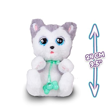 Baby Paws Siberian Husky Puppy Toy with Cute Swaddle Bag|Scan QR Code for More Interactive Roleplay,Pretend Play Toy|Make 5 Adorable Sounds Kids Toys for Ages 4+