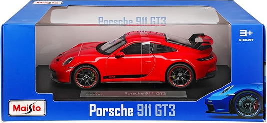 Porsche 911 992 GT3 Coupe Red with Stripes New Generation from 2019 Version from 2022 1/18