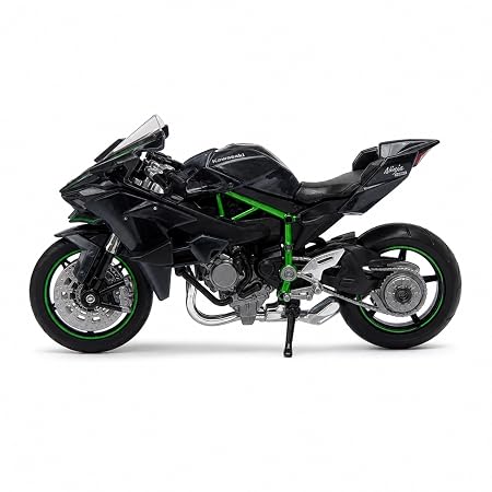 MSZ Kawasaki Ninja H2R 1:18 Scale Officially Licensed Die Cast Bike — Hyperbike Model with Steerable Wheel Rear Suspension & Kickstand