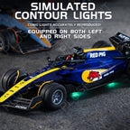 1:64 Die-cast Metal F1 RC Mini Racing car with LED Lights | 2.4GHz Remote Control Car | 3 Speed Adjustable, USB Rechargeable Alloy RC Car for Kids & Adults Indoor/Outdoor Racing