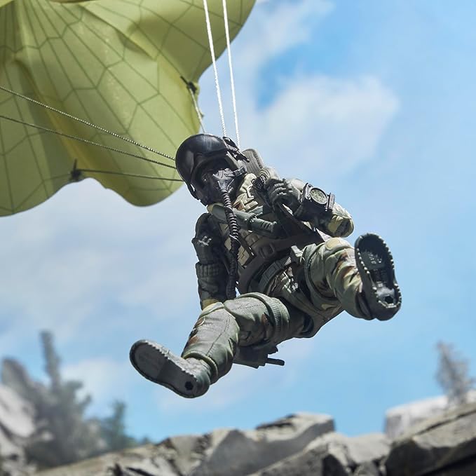 G.I. Joe Classified Series 60th Anniversary Action Pilot - Halo (High Altitude Low Opening) Jumper, 6 Inch Action Figure with Parachute & 18 Accessories