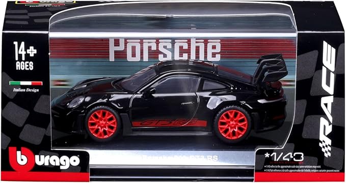 Bburago Porsche 911 GT3 RS Black With Red Wheels Cocoland Toys