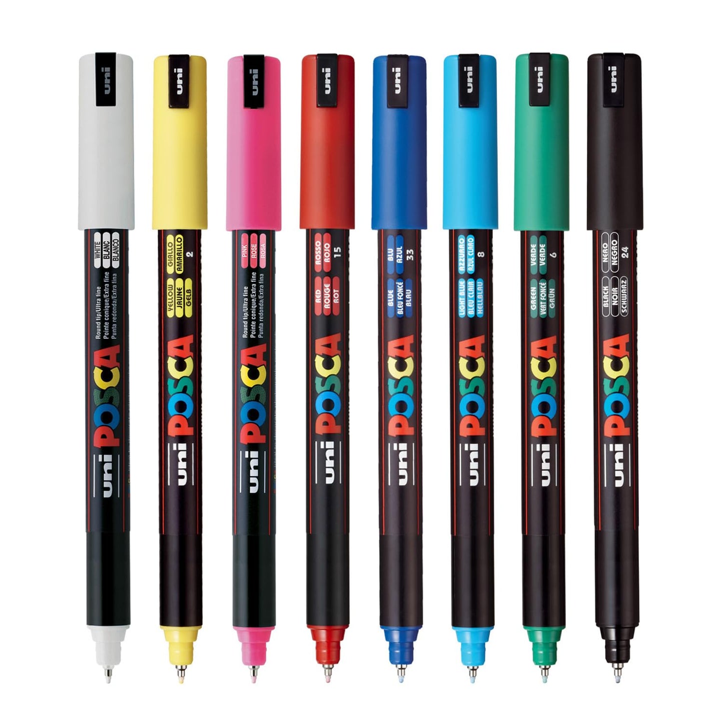 POSCA 1MR 0.7mm Markers (8 Colors- 8 Pcs)