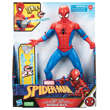 Marvel Spider-Man Thwip Action Figure, 13-Inch-Scale Action Figure, Super Hero Toys for Kids, Ages 5 and Up, Web Blaster Accessories Included
