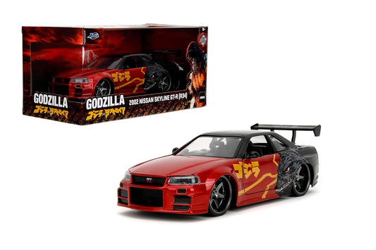 Jada 1:24 2002 Nissan Skyline GT-R (R34) Godzilla with Japanese Graphics