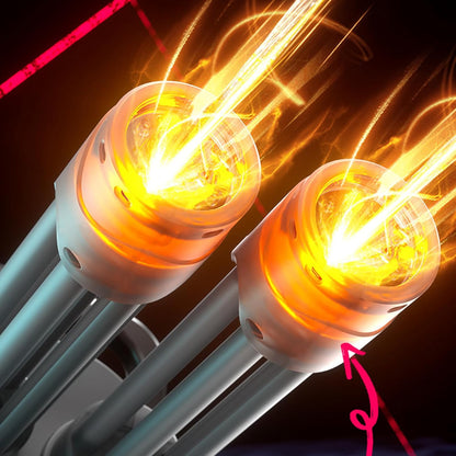 Double Barrel Gatling Electric Water Gun Set, Powerful Rotating Water Gun, Gatling Electric Water Guns with LED Light, Long Range Automatic Double Barrel Squirt Guns for Adults Kids