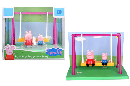 PEPPA PIG Playground Swing Themed Preschool Toy and George, Includes 2 Poseable Figures, Playset Playground Swing Accessory and Scene Cards, for Girls and Boys Ages 3+