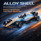 1:64 Diecast Metal F1 RC Mini Racing car with LED Lights | 2.4GHz Remote Control Car | 3 Speed Adjustable, USB Rechargeable Alloy RC Car for Kids & Adults Indoor/Outdoor Racing