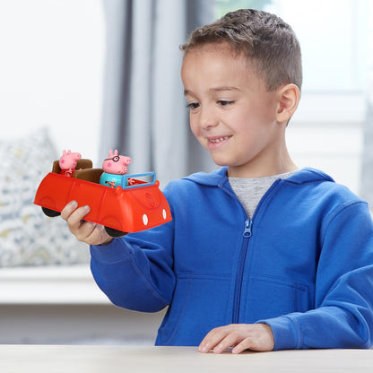 PEPPA PIG Peppa's Family Red Car with Sound Effects, Includes 2 Figures, Peppa's Preschool Toy 3 Years and Up, Birthday Gift Toys Playset for Kids,Playset