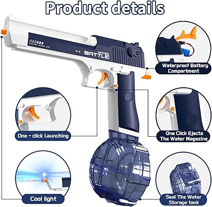 Electric Water Gun Toy Black Technology Repeater Automatic Water Spray high Pressure Water Play Gun Toy | Holi Gun