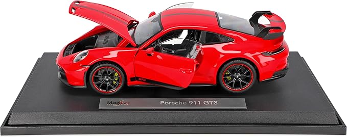 Porsche 911 992 GT3 Coupe Red with Stripes New Generation from 2019 Version from 2022 1/18