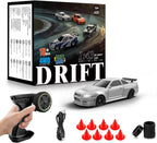RC Drift Car, 1/43 Mini RC Drift Car with Gyroscope, 2.4GHz Full Proportional Remote Control Cars, 4WD High Speed Racing with Lights, Racing Tires, Model Cars Gift for Adults, Kids, Boys, Girls