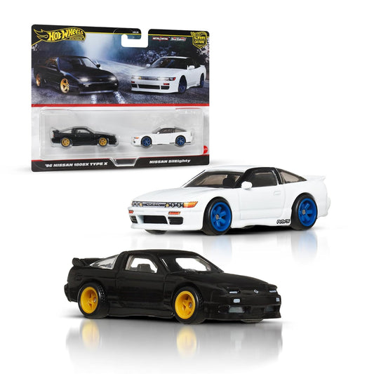 Hotwheels Premium 2- Pack '96 Nissan 180sx Type x , Nissan Sileighty