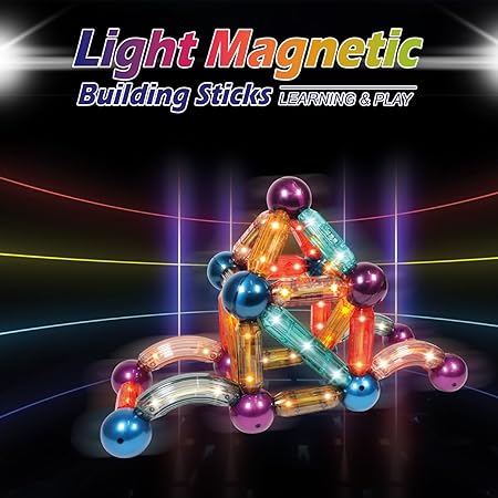 KIPA GAMING MagPlay LED Jumbo Magnetic Building Set Glow in The Dark