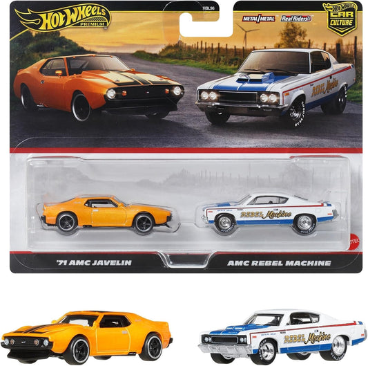 Hotwheels Premium 2- Pack '71 AMC Javelin & AMC Rebel Machine
