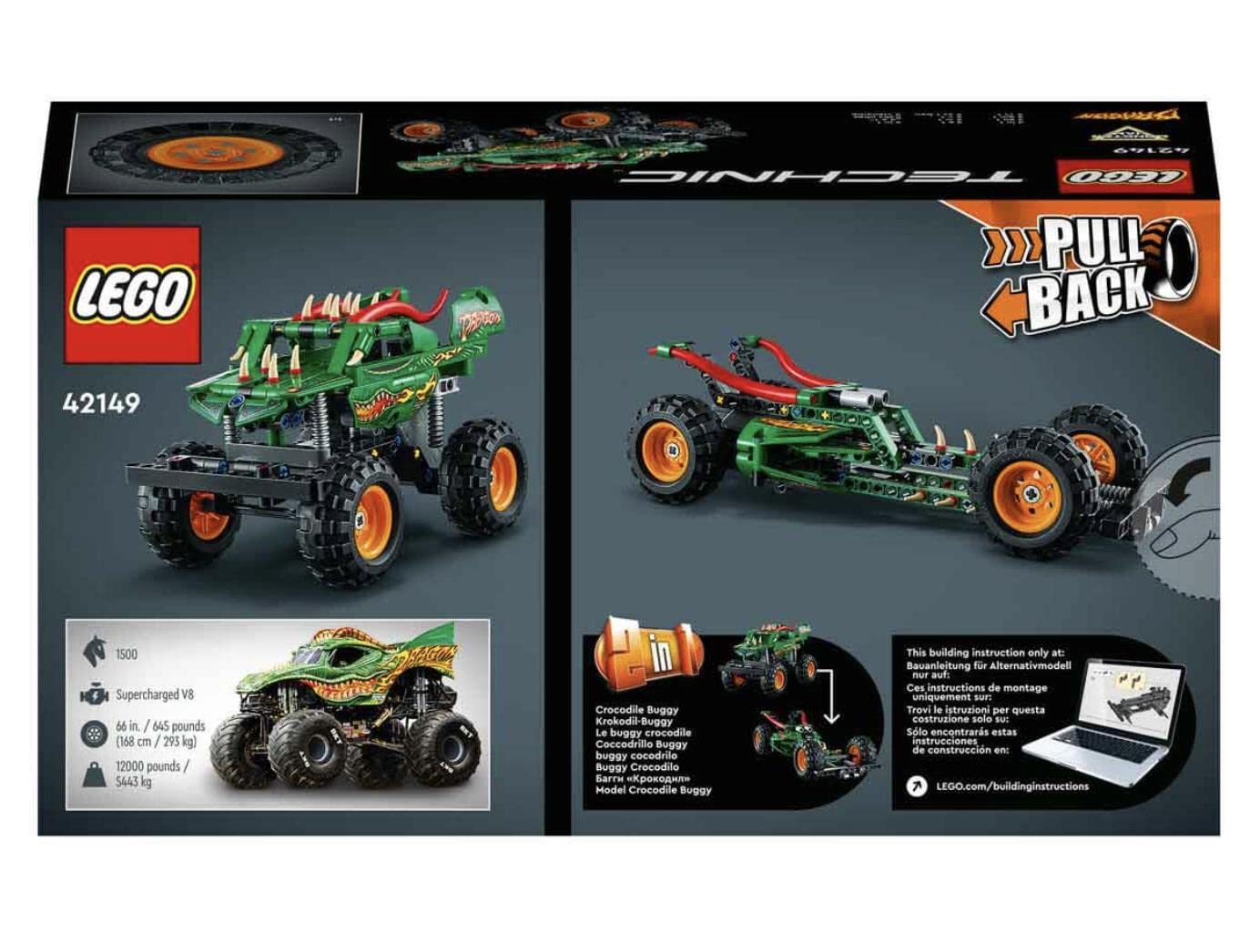 LEGO Technic Monster Jam Dragon 42149 Building Toy Set