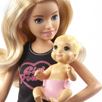 Barbie Skipper™ Babysitters Inc.™ Doll & Accessories Set with 9-in / 22.86-cm Blonde Doll, Baby Doll & 4 Storytelling