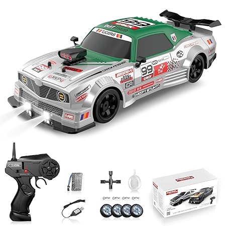 1:16 RC Drift Car 4WD | High-Speed Remote Control Racing Car with Spray & LED Lights
