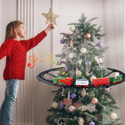Christmas Train Set - Christmas Train Toy with Light & Sound for Boys Girls, Train Toy Set Around Under The Christmas Tree, Best Decoration Indoor
