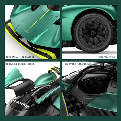 RASTAR RC Car 1/14 Scale Aston Martin Valkyrie AMR Pro Remote Control Car, Sparkling Green, Dual Speed, Working Lights, Manual Doors, Gull Wing Doors, Boys and Adults