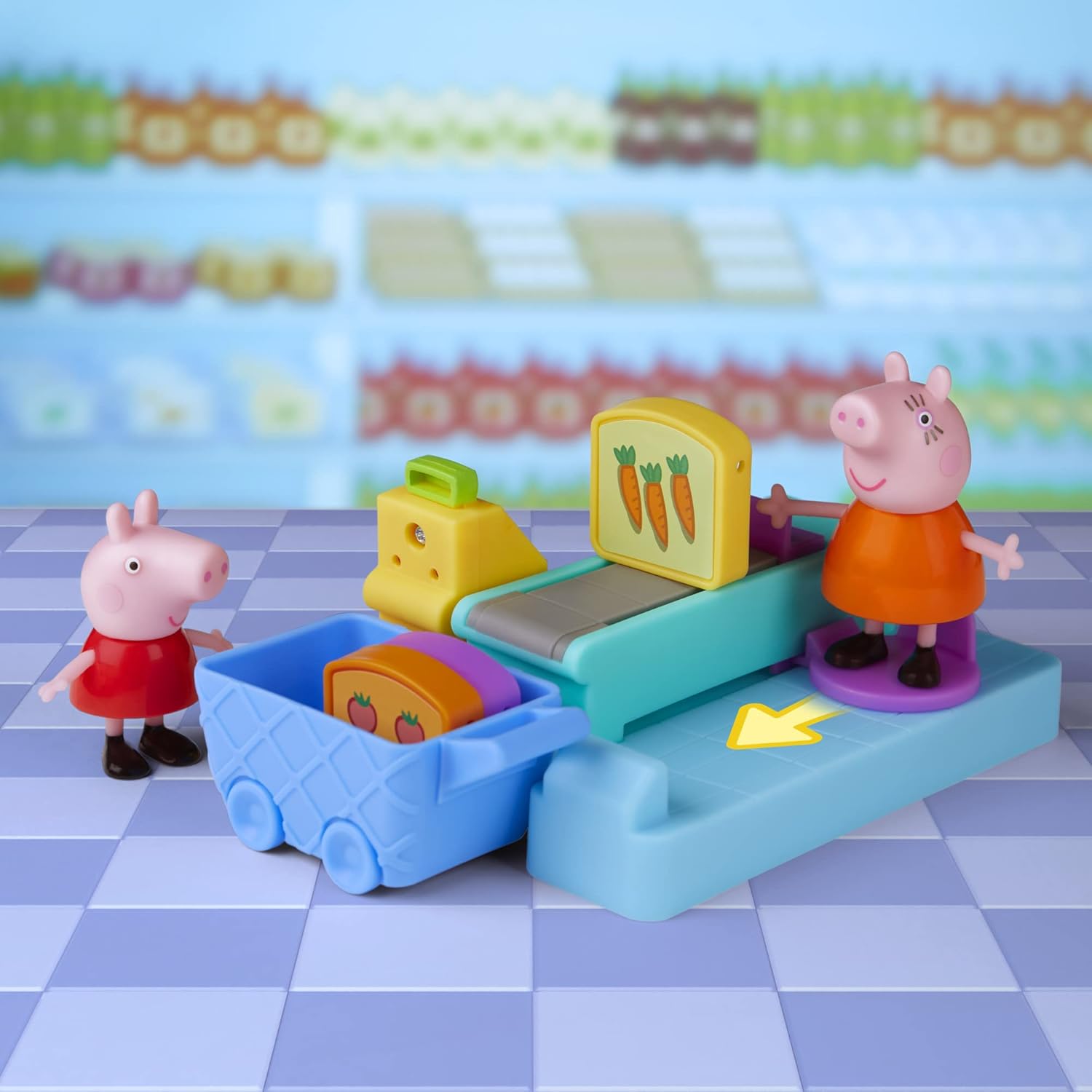 Peppa Pig Pig Peppa Adventures Supermarket Play Set Preschool Toy: 2 Figures, 8 Accessories