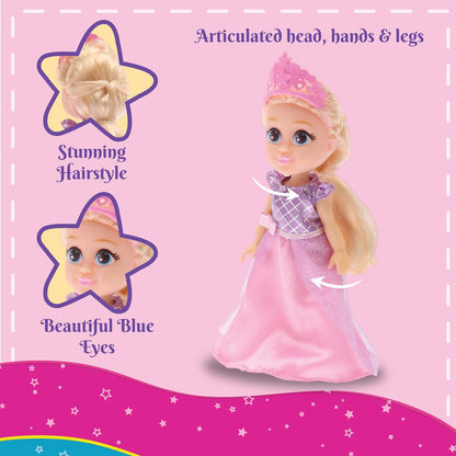 Li'l Diva Princess-Fiona 6" Doll|India’s First Preschool RolePlay Pretend-Play Doll with Accessories|Birthday Gift|Toy Doll for Girls 3+