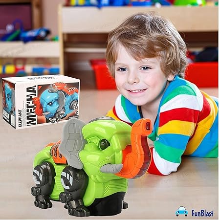 FunBlast Mechanical Elephant Toy - Electric Elephant Toy with Universal Wheel