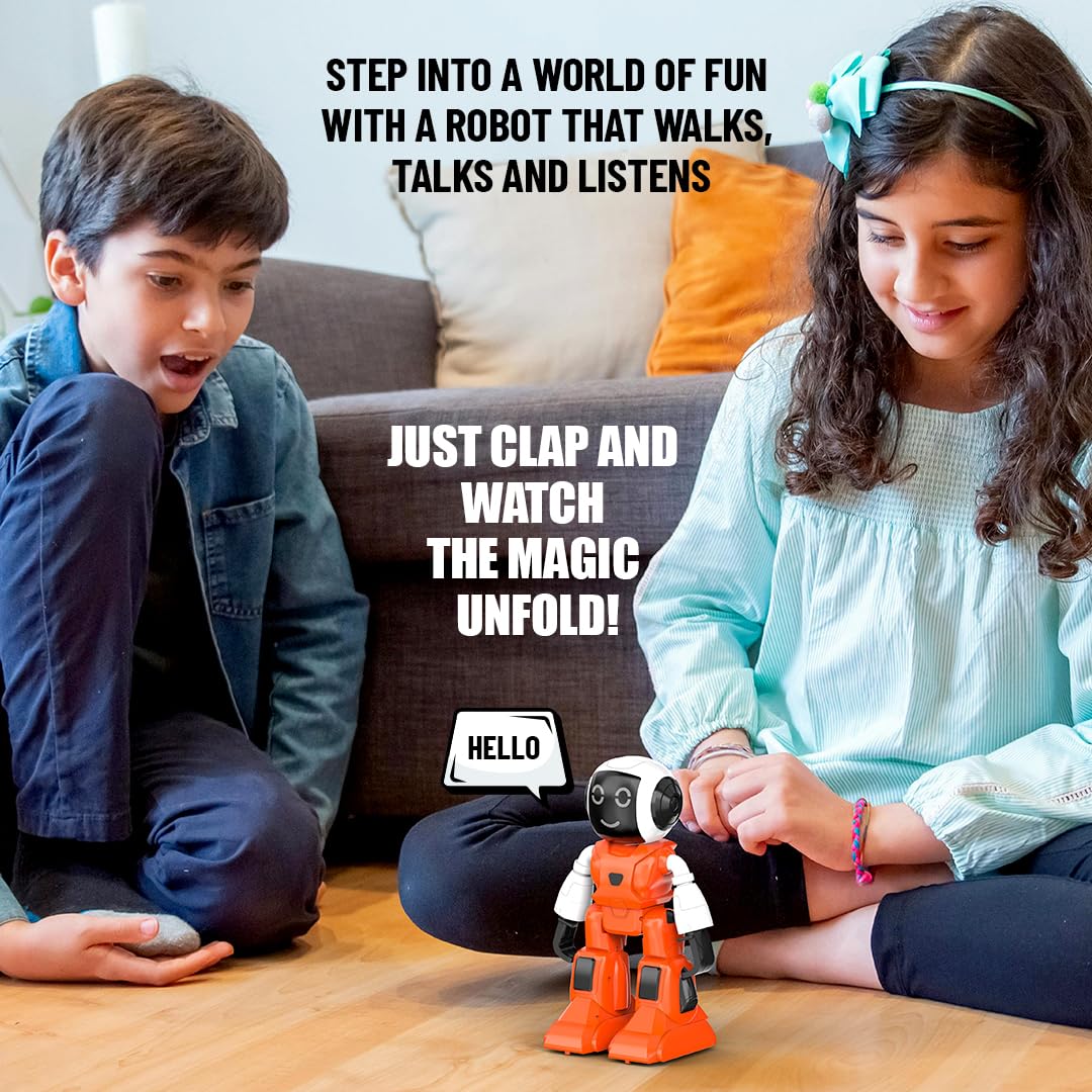 Mirana Moonwalker | Smart Interactive Chat-GPT AI Robot Toy for Kids | USB Rechargeable Type-C | AR Games & in-Built Bluetooth Speaker | Remote & App Controlled | Gift for Boys & Girls 2+ Years (Red)