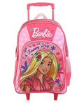 STRIDERS Barbie 16-Inch Trolley School Bag for Kids (6-12 Years) Durable Rolling Backpack for Girls Pink Cartoon School Bag