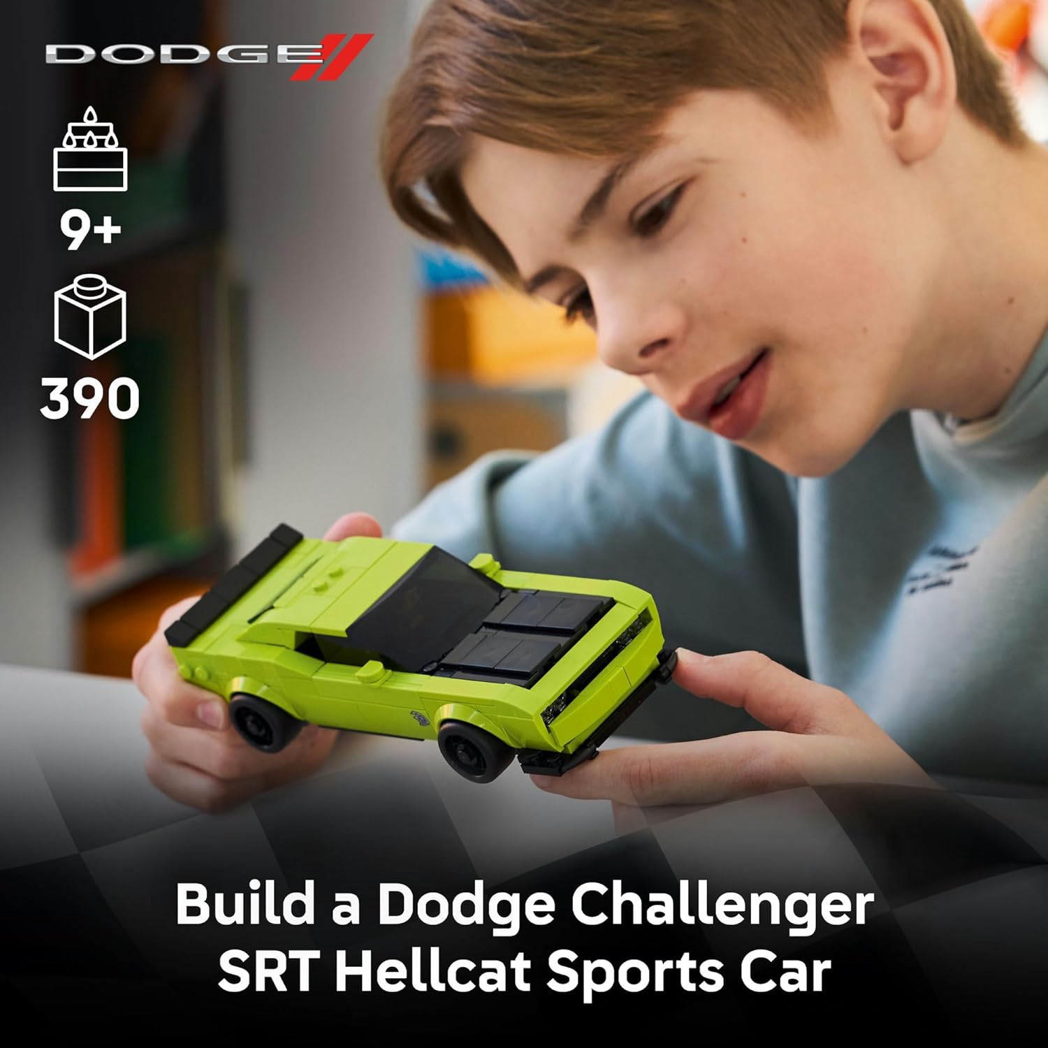 LEGO Speed Champions Dodge Challenger SRT Hellcat Sports Car Toy 77237 Building Blocks Toys for 9+ Gift for Boys and Girls