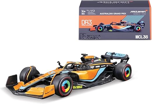 Bburago 1:43 Race McLaren Racing MCL36 (2022) w/ #4 Norris Driver