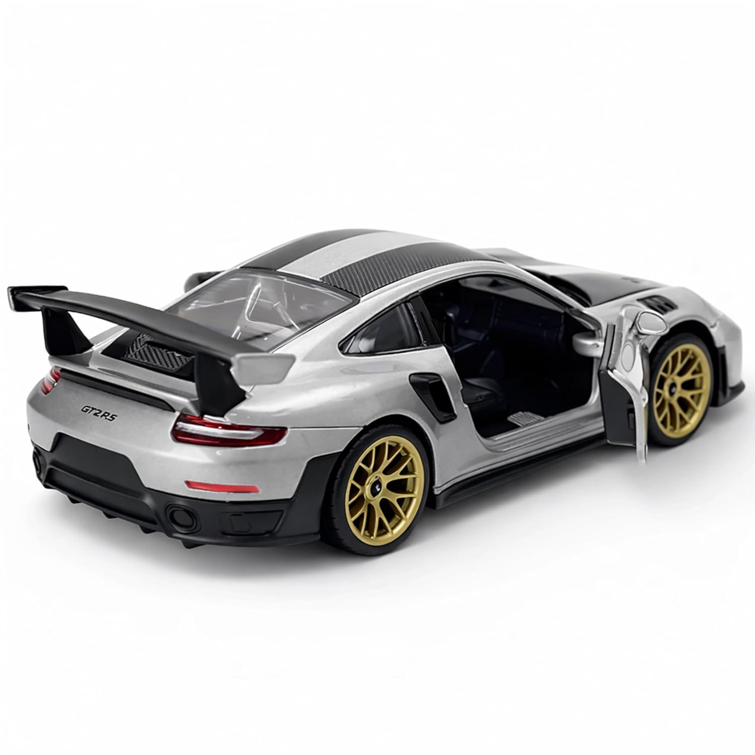 MSZ Porsche 911 GT2 RS 1:32 Scale Diecast Metal Model Car with Lights & Sound, Openable Doors, Officially Licensed Collectible Toy Car