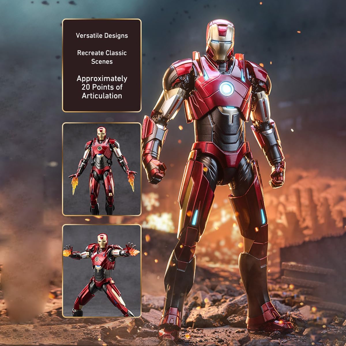 ZD Toys 1/10 Non-Luminous Version Iron Men MK16 Action Figures