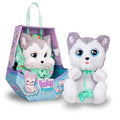 Baby Paws Siberian Husky Puppy Toy with Cute Swaddle Bag|Scan QR Code for More Interactive Roleplay,Pretend Play Toy|Make 5 Adorable Sounds Kids Toys for Ages 4+