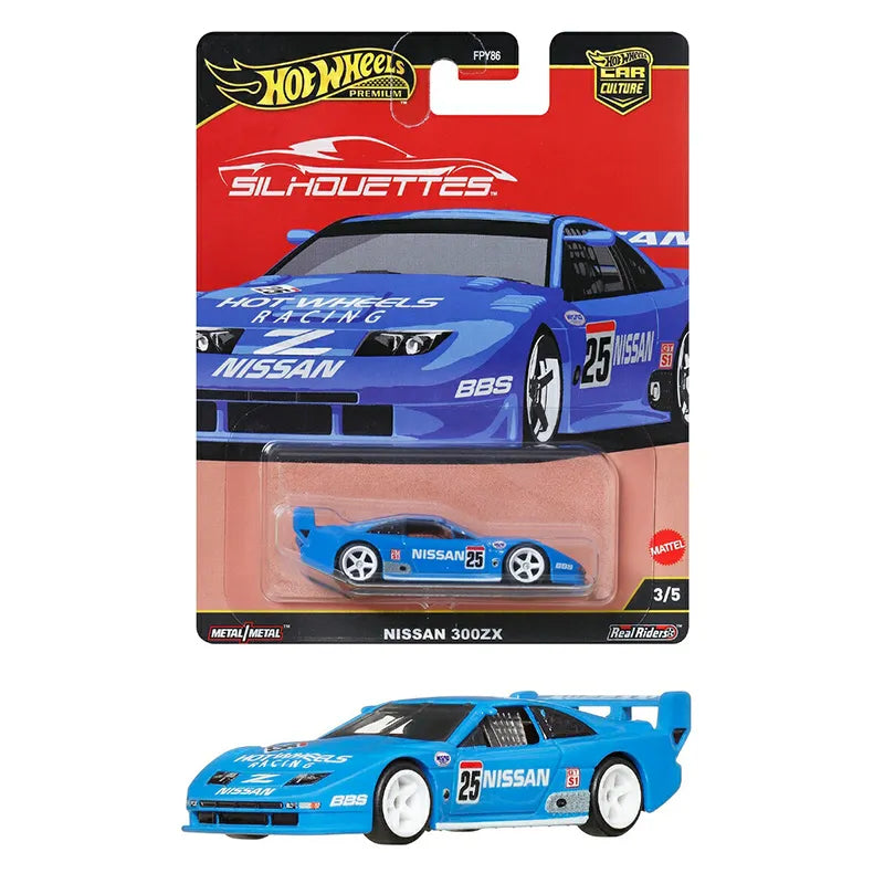 Cocoland Toys Hot Wheels Premium Nissan 300ZX Car Culture Silhouettes Die-Cast Car with Real Riders tyres