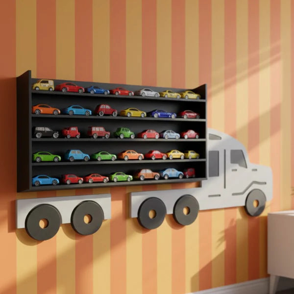Cocoland Toys truck-shaped diecast display rack with model cars