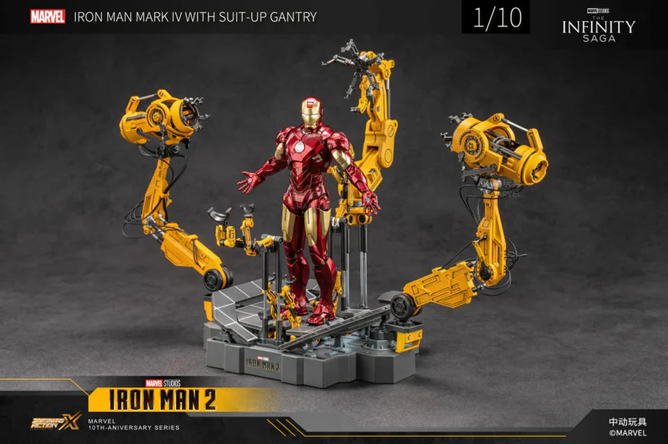ZD Toys Iron Man 2 (II) - Iron Man Mark 4 (IV) with Suit-Up Gantry Action Collectable Figure