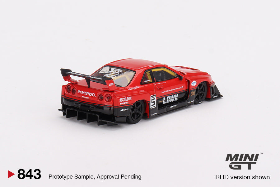 MINI GT Nissan LB-ER34 Super Silhouette SKYLINE Red/Black
