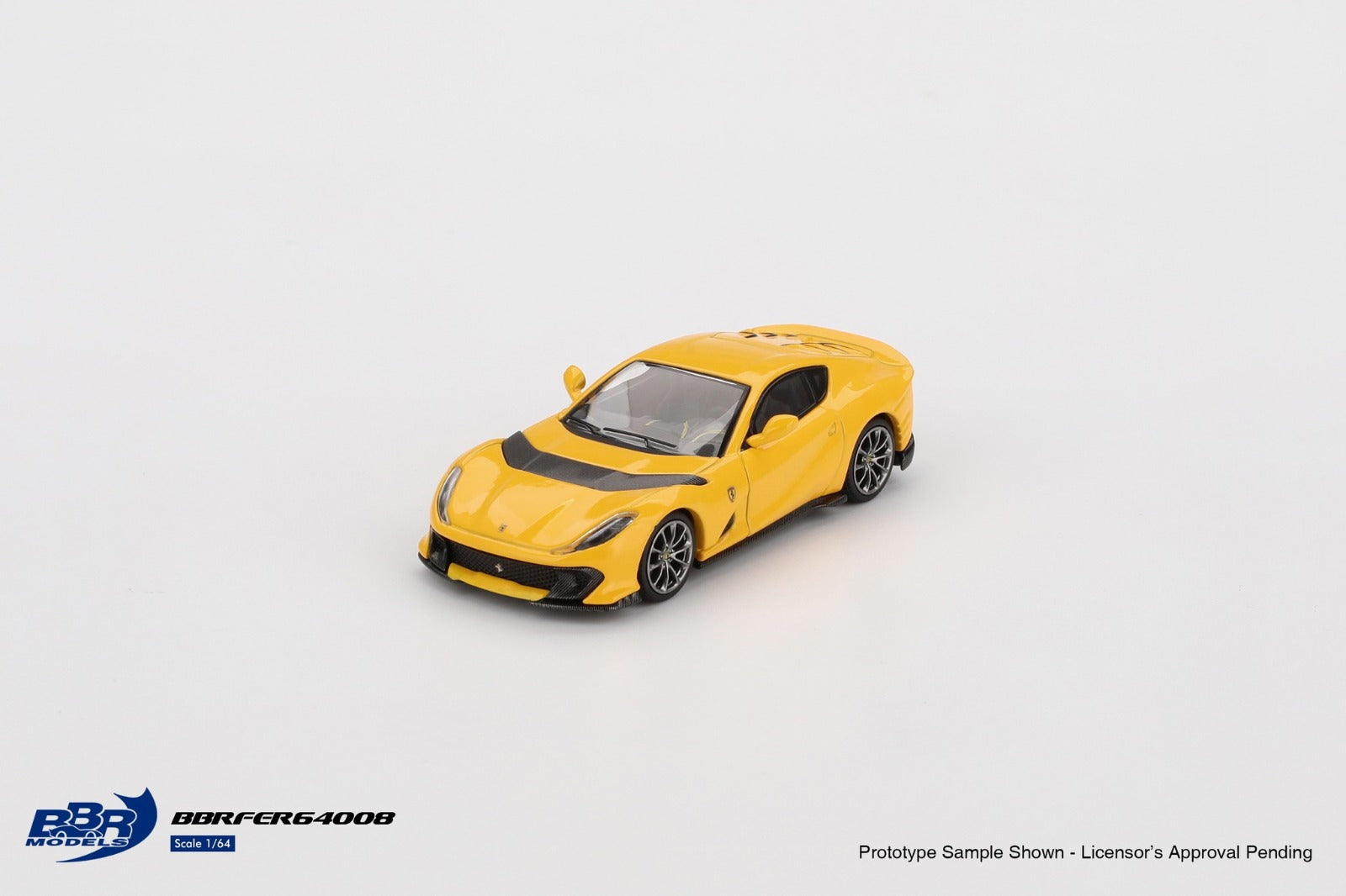 Cocoland Toys BBR Ferrari 812 Competizione Giallo Modena front three-quarter view