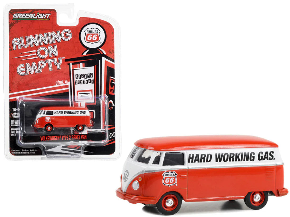 Greenlight 1:64 Scale Volkswagen Type 2 Panel Van Red and White "Phillips 66 Service"