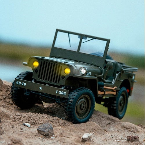 JJRC C8815 RTR 1/10 4WD RC Willys Military Truck – Rock Crawler with Metal Frame & LED Lights