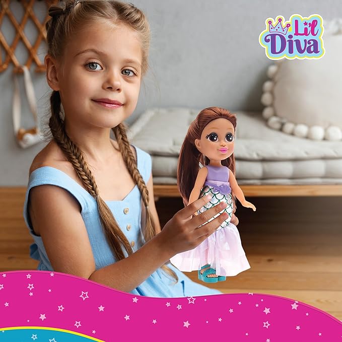 Li'l Diva Mermaid-Marina 13" Doll - India's First Preschool Role Play Pretendplay With Accessories