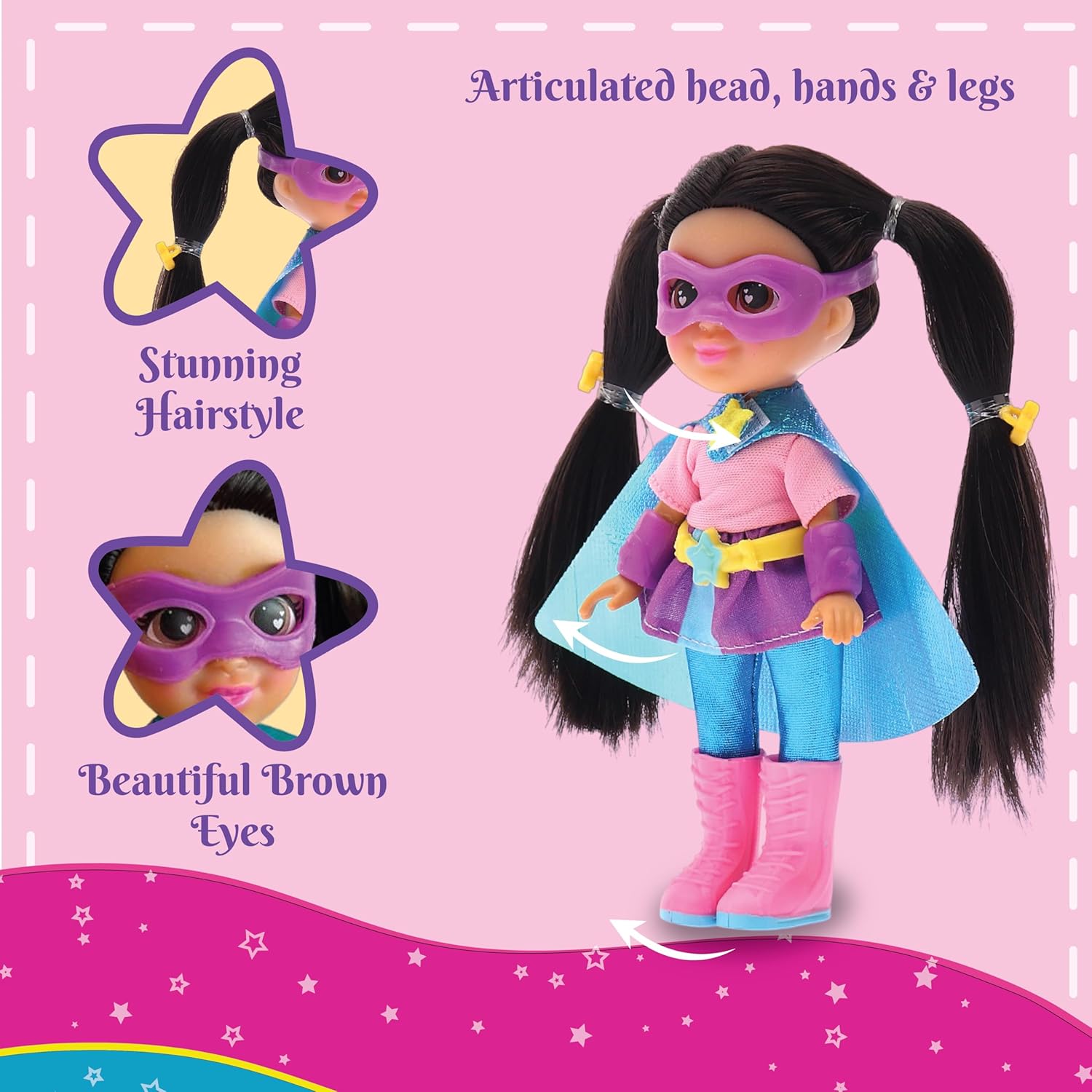 Li'l Diva Superhero Starlight 6'' Doll|India’s First Preschool RolePlay PretendPlay Doll with Accessories|Best Gift|Toy Doll for Girls3+